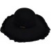 's Fall Winter Hat 100% Wool Felt Floppy Fedora Wide Brim Casual Hats Black  eb-57252194
